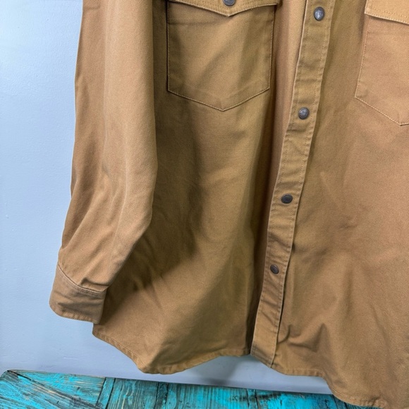 Tough Duck Canvas Chore Coat Snap Button Front Shacket Unisex Workwear - Picture 4 of 11